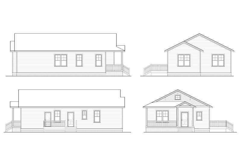 House Design - Exterior - Other Elevation for Craftsman House Plan #936-51 - 3 bed, 2 bath