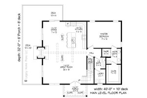 Floor Plan - Main Floor for Southern House Plan #932-818 - 4 bed, 3.5 bath