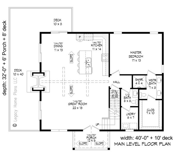 House Blueprint - Southern Floor Plan - Main Floor Plan #932-818