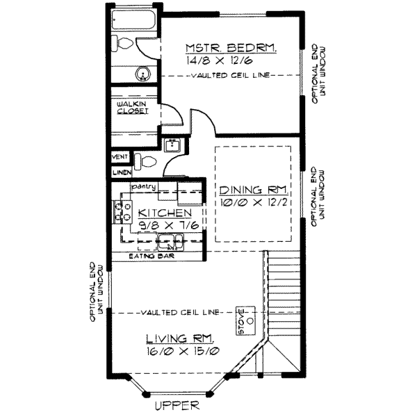 Traditional Floor Plan - Upper Floor Plan #303-363