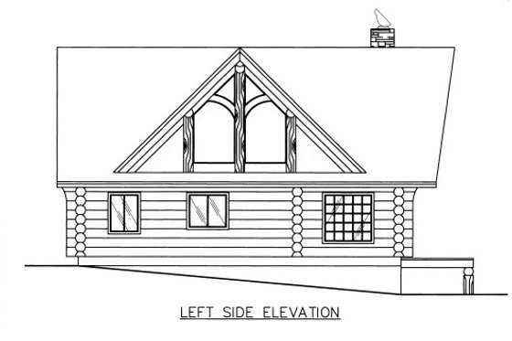 Exterior - Other Elevation for Log House Plan #117-604 - 2 bed, 2 bath