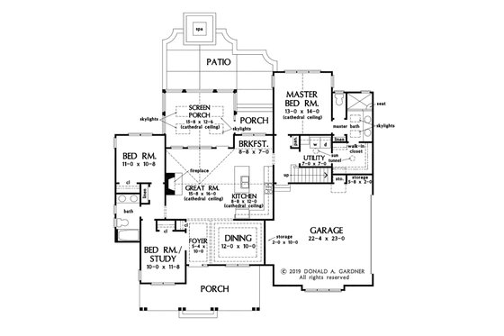 Floor Plan - Main Floor for Ranch House Plan #929-1094 - 3 bed, 2 bath