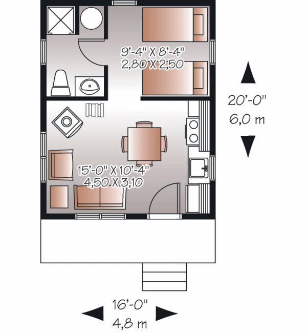 House Plan Design - Cottage Floor Plan - Main Floor Plan #23-2287