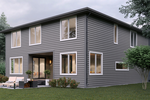 Exterior - Rear Elevation for Contemporary House Plan #1066-6 - 4 bed, 3 bath