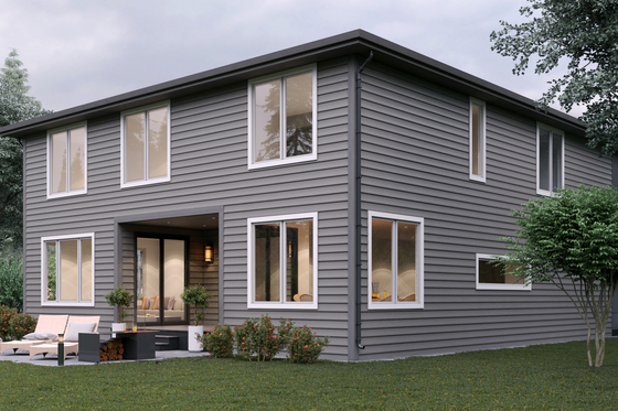Exterior - Rear Elevation for Contemporary House Plan #1066-6 - 4 bed, 3 bath