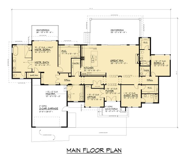 Architectural House Design - Contemporary Floor Plan - Main Floor Plan #1066-317
