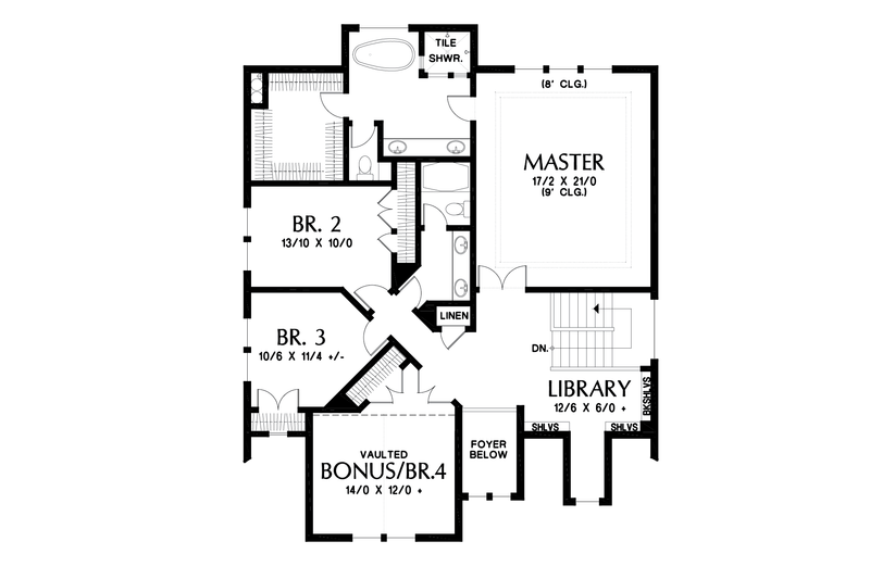 Dream House Plan - Floor Plan - Upper Floor for Cottage House Plan #48-1018 - 5 bed, 3.5 bath
