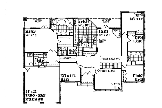 Floor Plan - Main Floor for Traditional House Plan #47-294 - 4 bed, 2.5 bath
