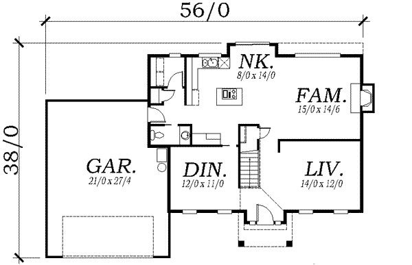 Southern Floor Plan - Main Floor Plan #130-124
