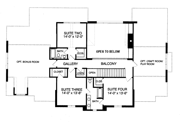 Home Plan - Tudor Floor Plan - Upper Floor Plan #413-811