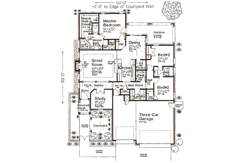 Architectural House Design - Floor Plan - Main Floor for European House Plan #310-982 - 3 bed, 2.5 bath