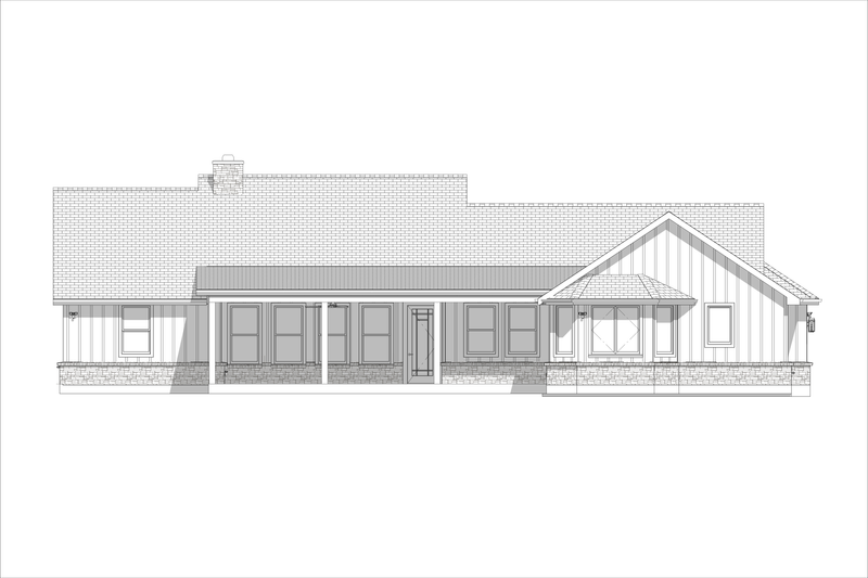 Architectural House Design - Exterior - Rear Elevation 1 for Craftsman House Plan #1127-10 - 3 bed, 2 bath