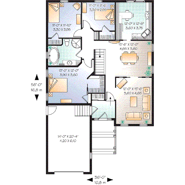 House Plan Design - Traditional Floor Plan - Main Floor Plan #23-650