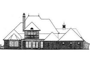 Exterior - Rear Elevation for European House Plan #310-554 - 4 bed, 4.5 bath