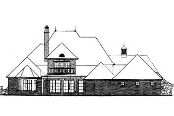 Exterior - Rear Elevation for European House Plan #310-554 - 4 bed, 4.5 bath