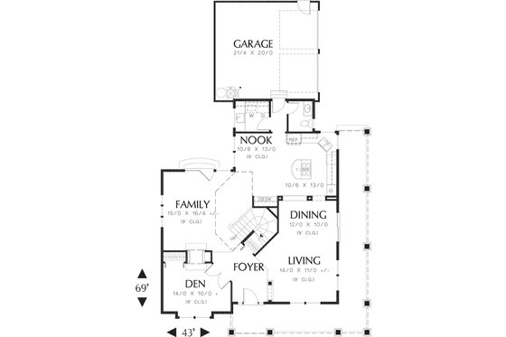 Floor Plan - Main Floor for Country House Plan #48-139 - 4 bed, 2.5 bath