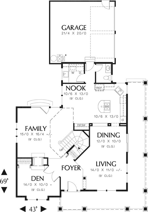 House Plan Design - Country Floor Plan - Main Floor Plan #48-139