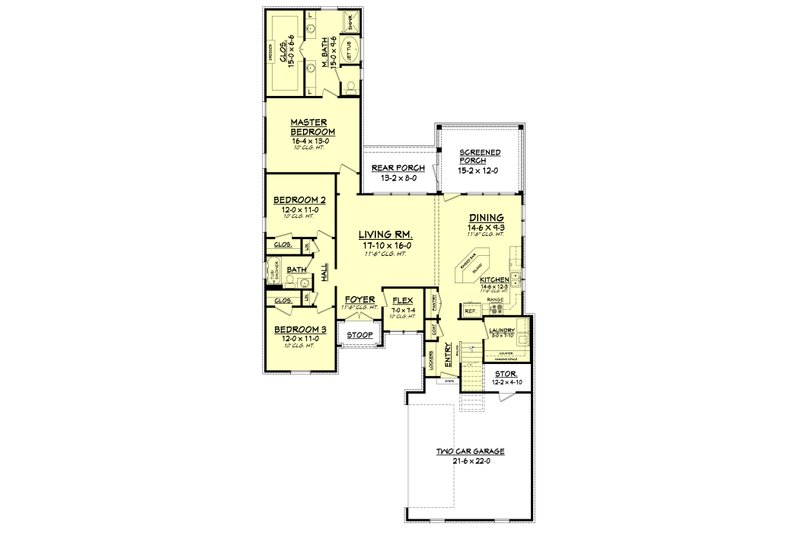 Dream House Plan - Floor Plan - Main Floor for European House Plan #430-85 - 3 bed, 2 bath