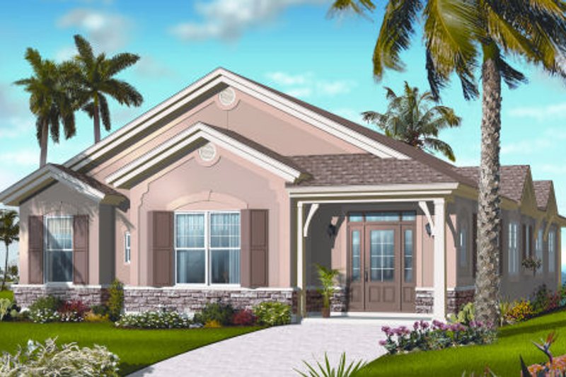 Dream House Plan - Mediterranean Exterior - Front Elevation Plan #23-2216