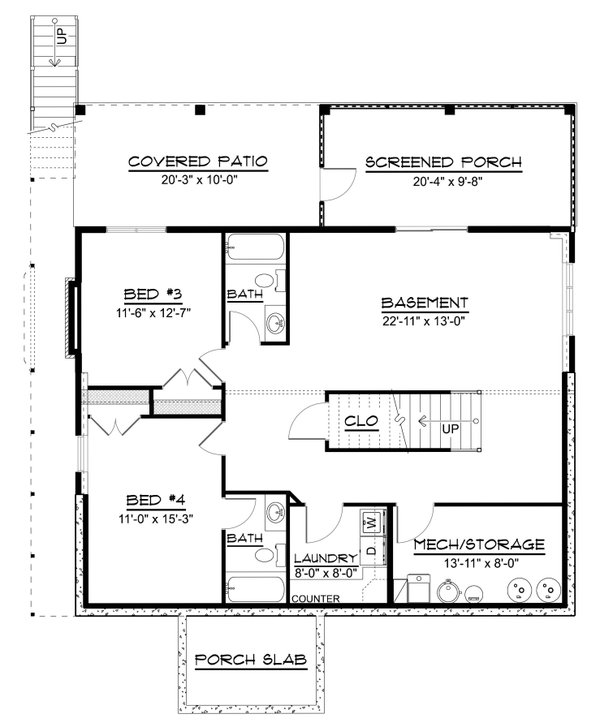 Home Plan - Floor Plan - Lower Floor for Contemporary House Plan #1064-465 - 2 bed, 2.5 bath
