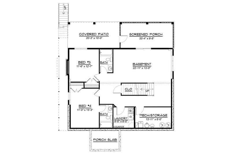 Home Plan - Floor Plan - Lower Floor for Contemporary House Plan #1064-465 - 2 bed, 2.5 bath