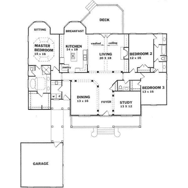 Traditional Floor Plan - Main Floor Plan #129-124