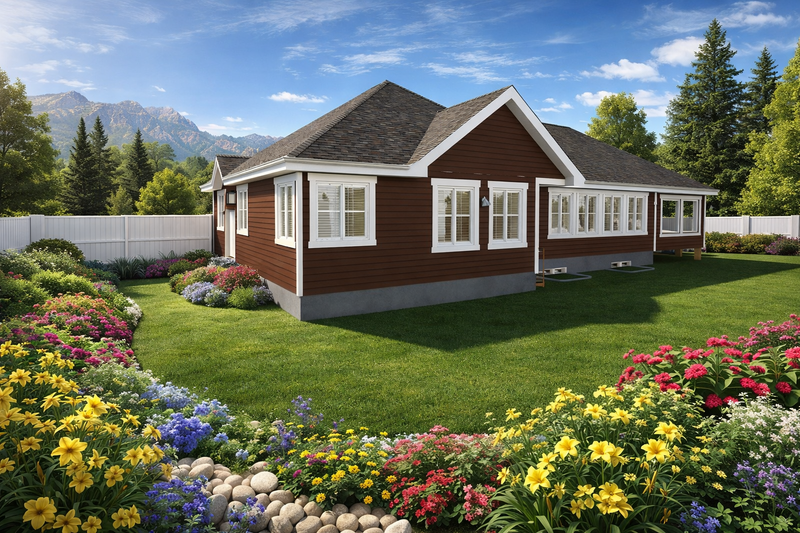 Dream House Plan - Exterior - Rear Elevation 1 for Ranch House Plan #1060-464 - 1 bed, 1.5 bath