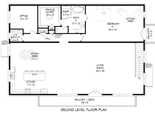 Architectural House Design - Contemporary Floor Plan - Upper Floor Plan #932-524