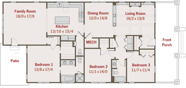 Craftsman Floor Plan - Main Floor Plan #461-8