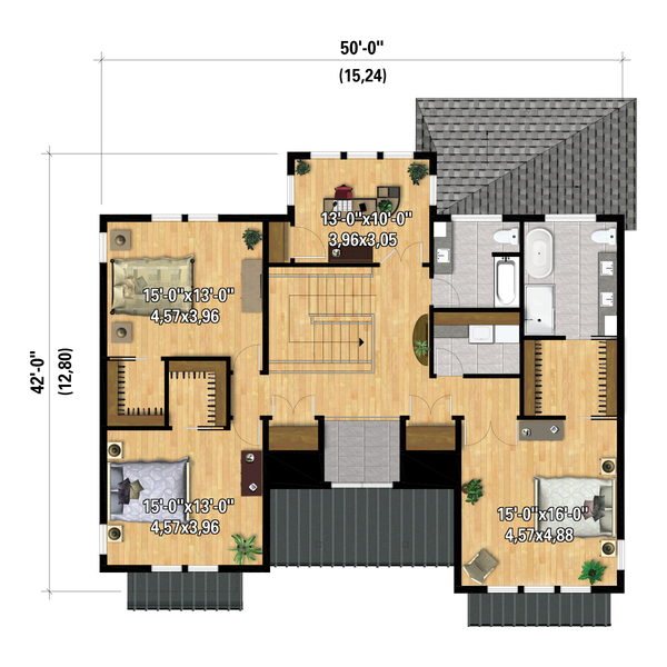 House Blueprint - Farmhouse Floor Plan - Upper Floor Plan #25-5040