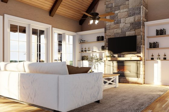 Interior - Family Room 1 for European House Plan #17-3416 - 4 bed, 4.5 bath