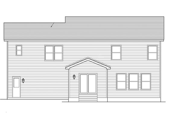 Exterior - Rear Elevation for Colonial House Plan #1010-116 - 4 bed, 2.5 bath