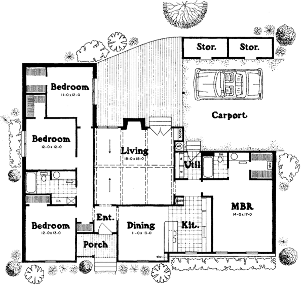 Dream House Plan - Ranch Floor Plan - Main Floor Plan #36-605