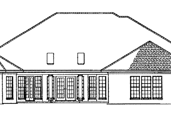 Exterior - Rear Elevation for European House Plan #17-2632 - 3 bed, 3.5 bath