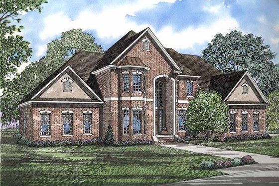 Exterior - Front Elevation 3 for Traditional House Plan #17-3126 - 5 bed, 4.5 bath