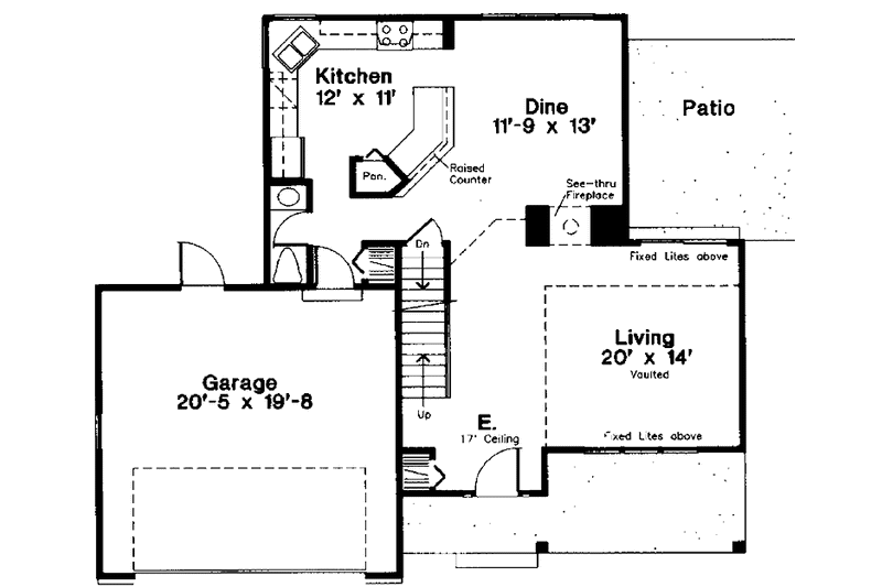 Home Plan - Floor Plan - Main Floor for Country House Plan #300-107 - 3 bed, 2.5 bath