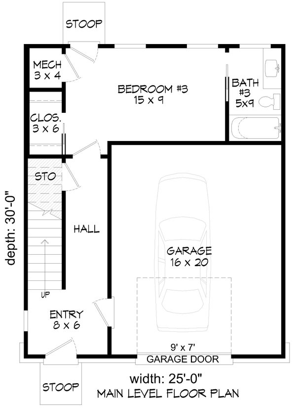 House Blueprint - Contemporary Floor Plan - Main Floor Plan #932-1265