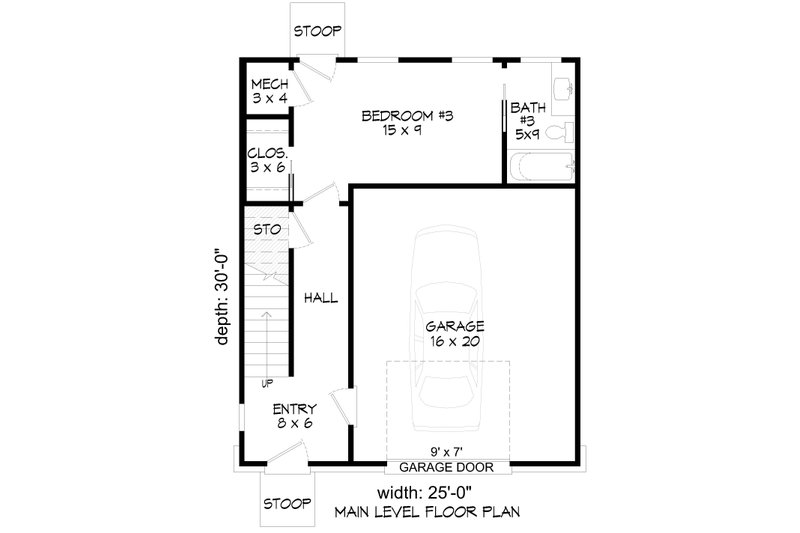 House Design - Floor Plan - Main Floor for Contemporary House Plan #932-1265 - 3 bed, 3.5 bath