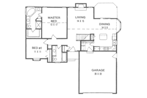 Floor Plan - Main Floor for Traditional House Plan #58-114 - 2 bed, 2 bath