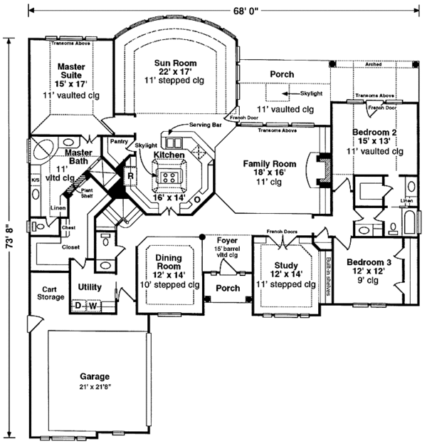 Dream House Plan - Country Floor Plan - Main Floor Plan #974-41