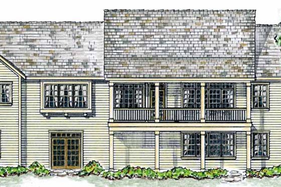 Exterior - Rear Elevation for Colonial House Plan #410-3566 - 3 bed, 2.5 bath