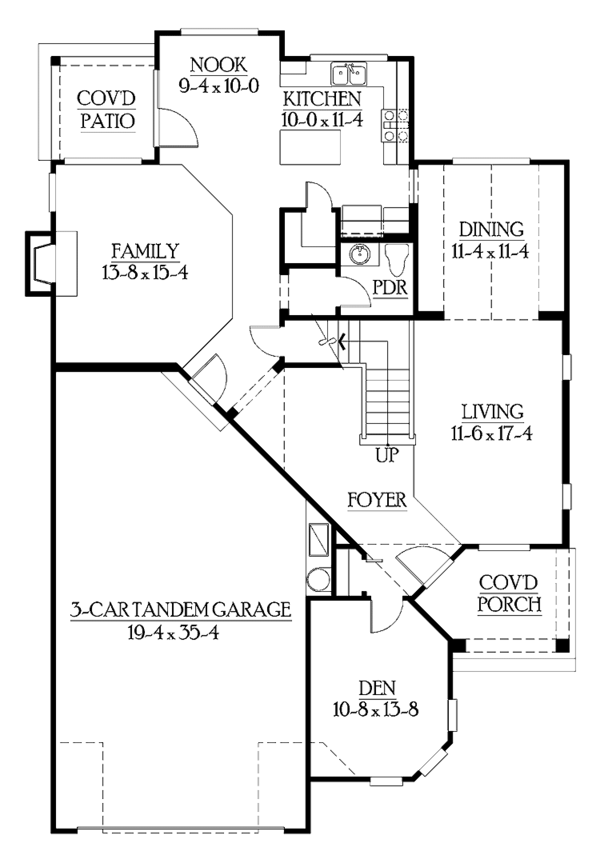 House Plan Design - Craftsman Floor Plan - Main Floor Plan #132-316