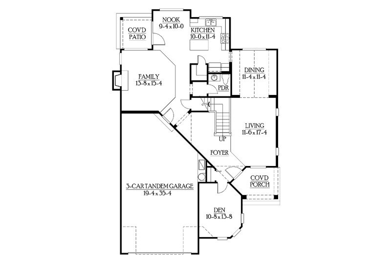 Home Plan - Floor Plan - Main Floor for Craftsman House Plan #132-316 - 3 bed, 2.5 bath