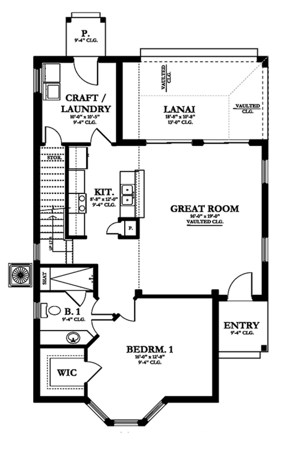 European Floor Plan - Main Floor Plan #1058-108