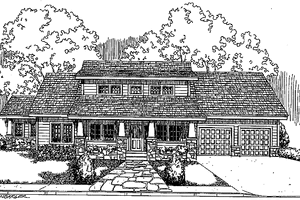 Exterior - Front Elevation 3 for Country House Plan #60-832 - 3 bed, 2.5 bath