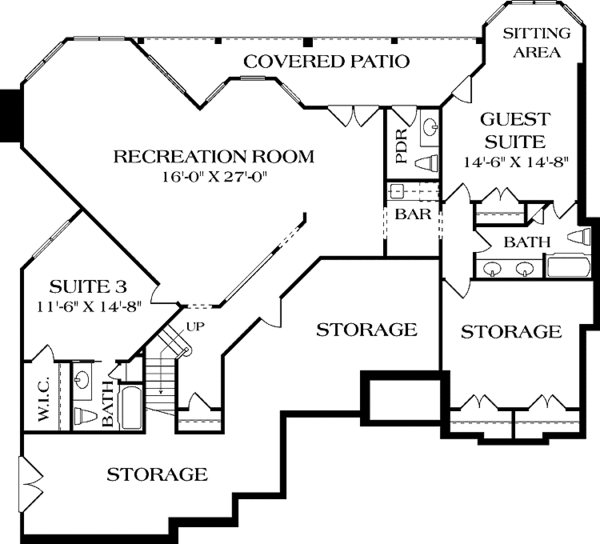 Home Plan - Traditional Floor Plan - Lower Floor Plan #453-532