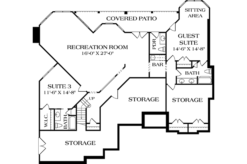 Dream House Plan - Floor Plan - Lower Floor for Traditional House Plan #453-532 - 4 bed, 4 bath
