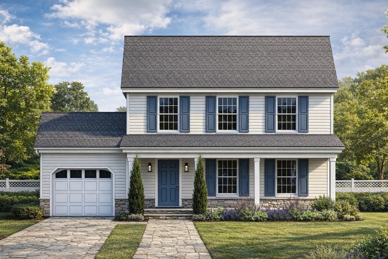 Home Plan - Exterior - Front Elevation 2 for Country House Plan #1053-15 - 3 bed, 2.5 bath