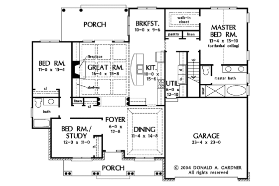 Floor Plan - Main Floor for Country House Plan #929-714 - 3 bed, 2 bath