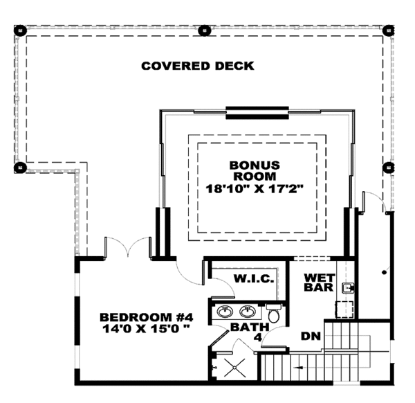 House Plan Design - Mediterranean Floor Plan - Upper Floor Plan #1017-40